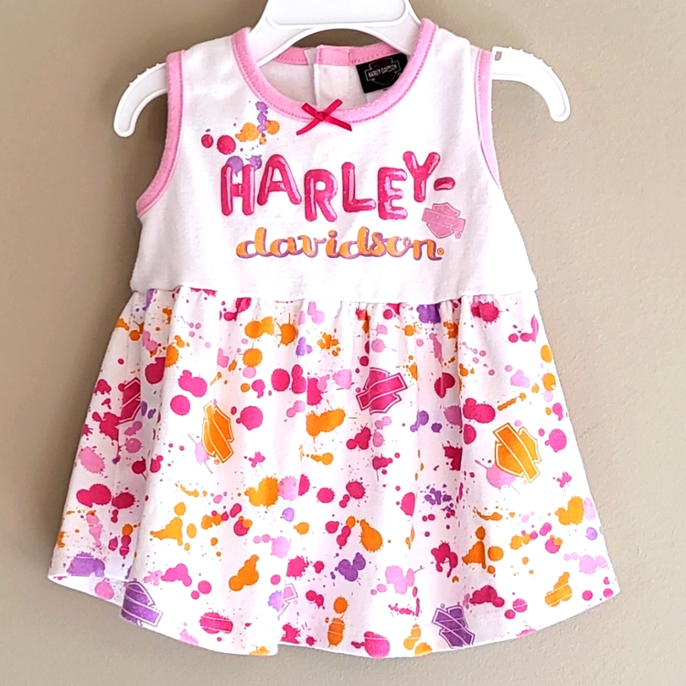 Harley Davidson pink and orange sleeveless dress